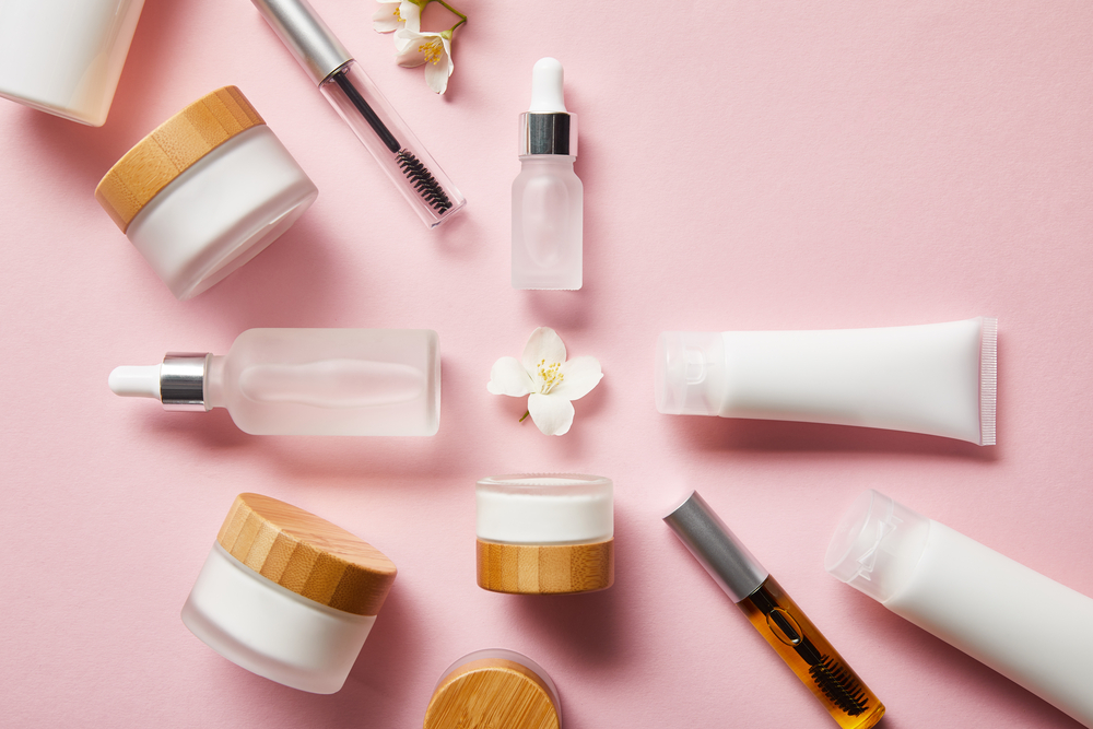 Arrangement of beauty products